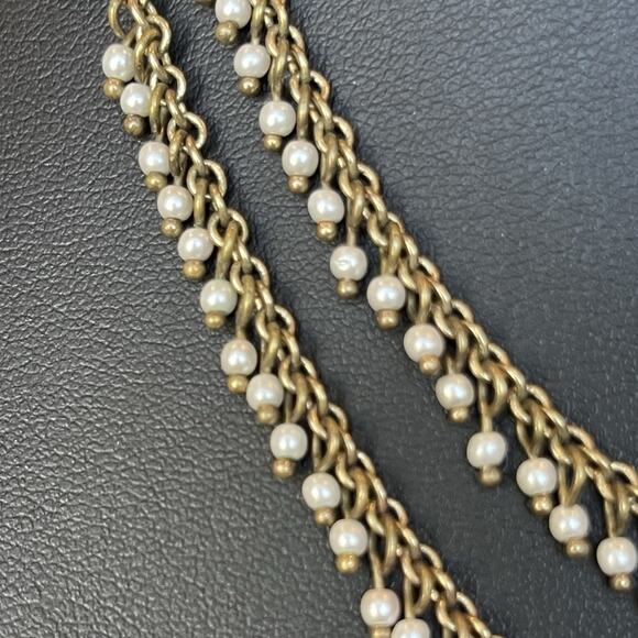 J.Crew Long Single Strand Dangle Fringe Faux Pearl Necklace 36” Senorita Clasp - Picture 2 of 4